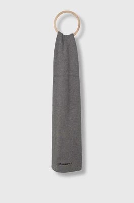 Zdjęcie produktu Karl Lagerfeld szalik z domieszką wełny kolor szary melanżowy