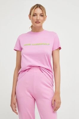 Zdjęcie produktu Karl Lagerfeld t-shirt bawełniany 225W1701 kolor różowy