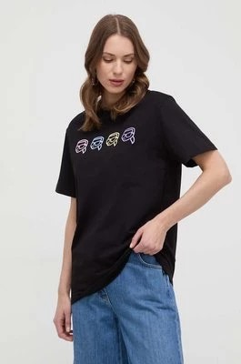 Zdjęcie produktu Karl Lagerfeld t-shirt bawełniany damski kolor czarny