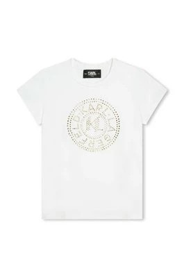 Zdjęcie produktu Karl Lagerfeld t-shirt bawełniany dziecięcy kolor biały