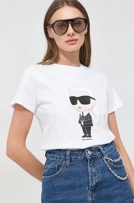 Zdjęcie produktu Karl Lagerfeld t-shirt bawełniany kolor biały