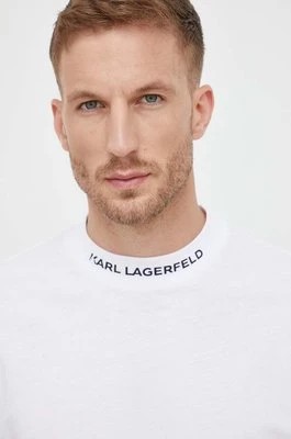Zdjęcie produktu Karl Lagerfeld t-shirt bawełniany kolor biały z nadrukiem