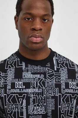 Zdjęcie produktu Karl Lagerfeld t-shirt bawełniany męski kolor czarny wzorzysty