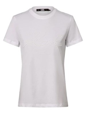 Zdjęcie produktu KARL LAGERFELD T-shirt damski Kobiety Bawełna biały jednolity,