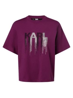 Zdjęcie produktu KARL LAGERFELD T-shirt damski Kobiety Bawełna lila nadruk,