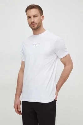 Zdjęcie produktu Karl Lagerfeld t-shirt męski kolor biały z nadrukiem