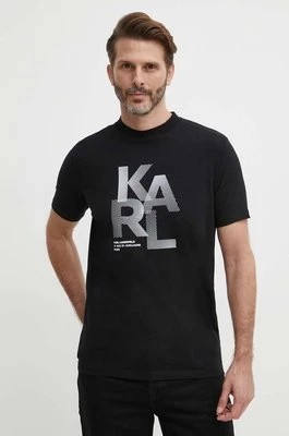 Zdjęcie produktu Karl Lagerfeld t-shirt męski kolor czarny z nadrukiem 542221.755037
