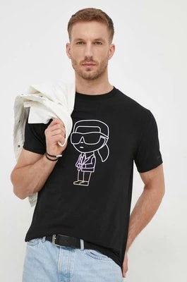 Zdjęcie produktu Karl Lagerfeld t-shirt męski kolor czarny z nadrukiem