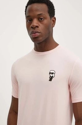 Zdjęcie produktu Karl Lagerfeld t-shirt męski kolor różowy z aplikacją 542221.755027