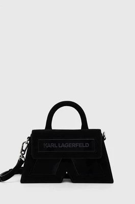 Zdjęcie produktu Karl Lagerfeld torebka zamszowa kolor czarny