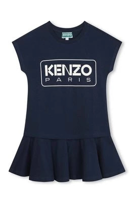 Zdjęcie produktu Kenzo Kids sukienka bawełniana dziecięca kolor niebieski mini rozkloszowana