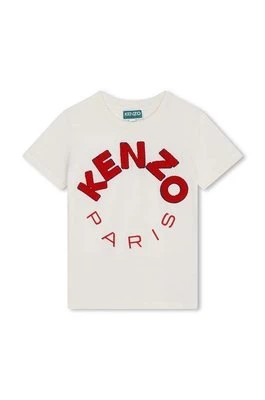 Zdjęcie produktu Kenzo Kids t-shirt bawełniany dziecięcy kolor beżowy z nadrukiem