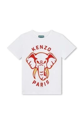 Zdjęcie produktu Kenzo Kids t-shirt bawełniany dziecięcy kolor biały z nadrukiem