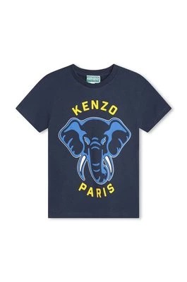 Zdjęcie produktu Kenzo Kids t-shirt bawełniany dziecięcy kolor niebieski z nadrukiem