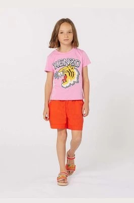 Zdjęcie produktu Kenzo Kids t-shirt bawełniany dziecięcy kolor różowy