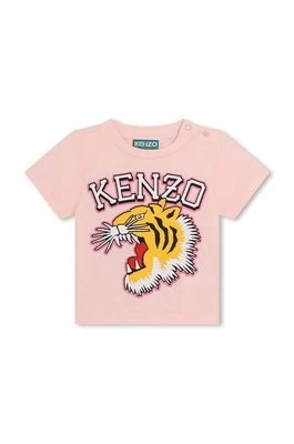Zdjęcie produktu Kenzo Kids t-shirt bawełniany dziecięcy kolor różowy z nadrukiem