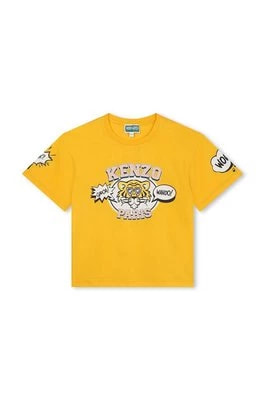 Zdjęcie produktu Kenzo Kids t-shirt bawełniany dziecięcy kolor żółty