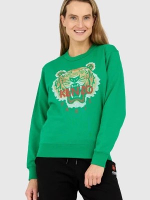 Zdjęcie produktu KENZO Zielona bluza damska z krzyżykowym tygrysem