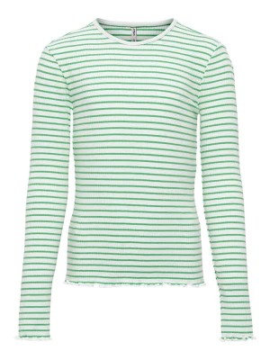 Zdjęcie produktu KIDS ONLY Koszulka "Gila" w kolorze zielono-białym rozmiar: 122/128