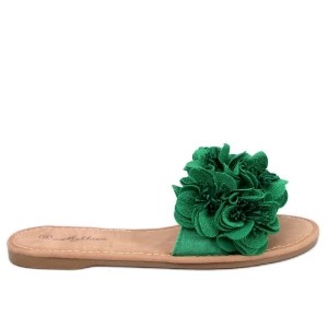 Zdjęcie produktu Klapki z kwiatami Corey Green zielone Inna marka
