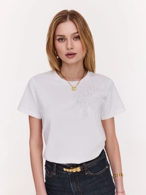 Zdjęcie produktu Klasyczna biała bluzka z krótkim rękawem TARANKO