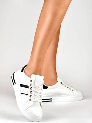 Zdjęcie produktu Klasyczne czarno-białe sneakersy damskie Merg
