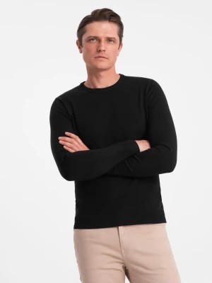 Zdjęcie produktu Klasyczny sweter męski z okrągłym dekoltem - czarny V2 OM-SWBS-0106
 -                                    L