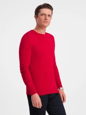 Zdjęcie produktu Klasyczny sweter męski z okrągłym dekoltem - czerwony V5 OM-SWBS-0106
 -                                    M