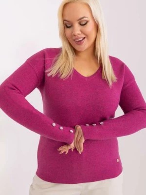 Zdjęcie produktu Klasyczny sweter plus size z wiskozy fioletowy