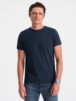 Zdjęcie produktu Klasyczny T-shirt męski bawełniany BASIC - granatowy V2 OM-TSBS-0146
 -                                    M
