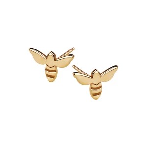 Zdjęcie produktu Kolczyki srebrne pozłacane - pszczoła - Queen B Queen B - Biżuteria YES