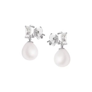 Zdjęcie produktu Kolczyki srebrne z perłami i cyrkoniami - Pearls of Sky Pearls of Sky - Biżuteria YES