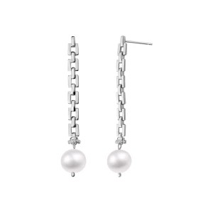 Zdjęcie produktu Kolczyki srebrne z perłami i cyrkoniami - Pearls Pearls - Biżuteria YES