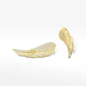 Zdjęcie produktu Kolczyki ze złota skrzydła z cyrkoniami