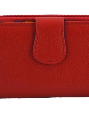 Zdjęcie produktu Kolorowe portfele damskie skórzane - Czerwone Merg