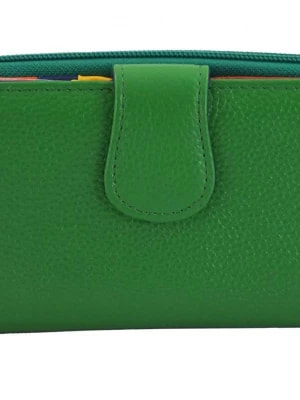 Zdjęcie produktu Kolorowe portfele damskie skórzane - Zielone Merg