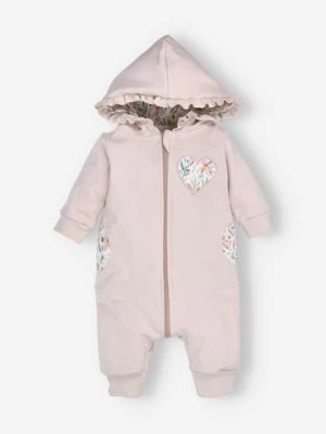 Zdjęcie produktu Kombinezon niemowlęcy PINK FLOWERS z bawełny organicznej z kapturem NINI