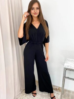 Zdjęcie produktu Elegancki czarny kombinezon z długimi spodniami i krótkim rękawem Sensual PERFE