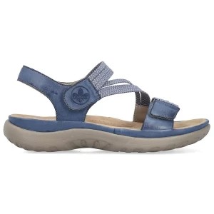 Zdjęcie produktu Komfortowe sandały damskie na rzepy niebieskie Rieker 64870-14