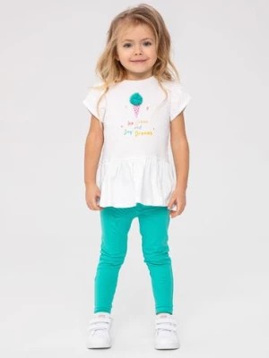 Zdjęcie produktu Komplet dla niemowlaka- biała bluzka + niebieskie legginsy Minoti
