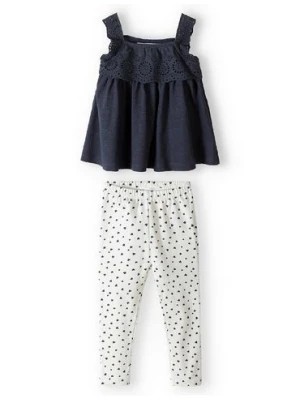 Zdjęcie produktu Komplet dla niemowlaka- granatowa bluzka + białe legginsy Minoti