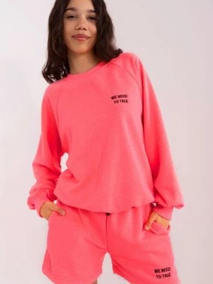 Zdjęcie produktu Komplet dresowy z bluzą oversize fluo różowy