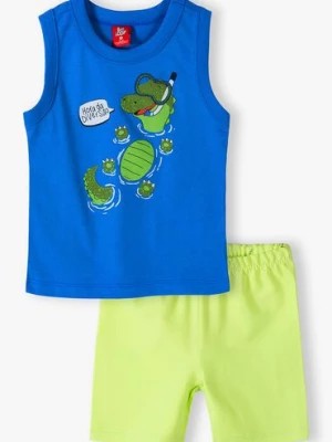 Zdjęcie produktu Komplet na lato - bluzka z krokodylem i szorty Bee Loop