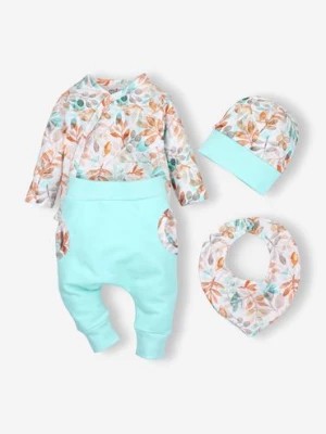 Zdjęcie produktu Komplet niemowlęcy : body-spodnie-czapka-apaszka NINI