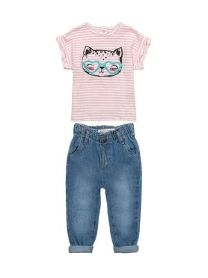 Zdjęcie produktu Komplet niemowlęcy- t-shirt i spodnie jeansowe Kotek Minoti