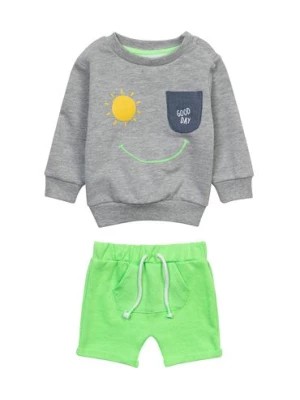Zdjęcie produktu Komplet ubrań dla niemowlaka- szara bluza i szorty Minoti