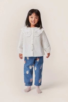 Zdjęcie produktu Konges Sløjd bluzka bawełniana dziecięca kolor biały z aplikacją