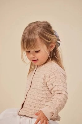 Zdjęcie produktu Konges Sløjd kardigan bawełniany dziecięcy kolor beżowy lekki