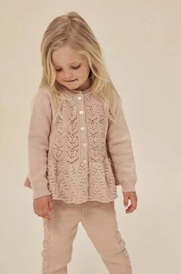 Zdjęcie produktu Konges Sløjd kardigan bawełniany dziecięcy kolor różowy lekki
