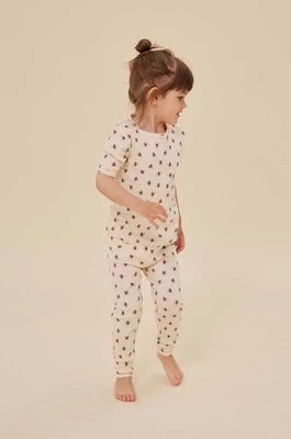 Zdjęcie produktu Konges Sløjd legginsy bawełniane dziecięce kolor beżowy wzorzyste